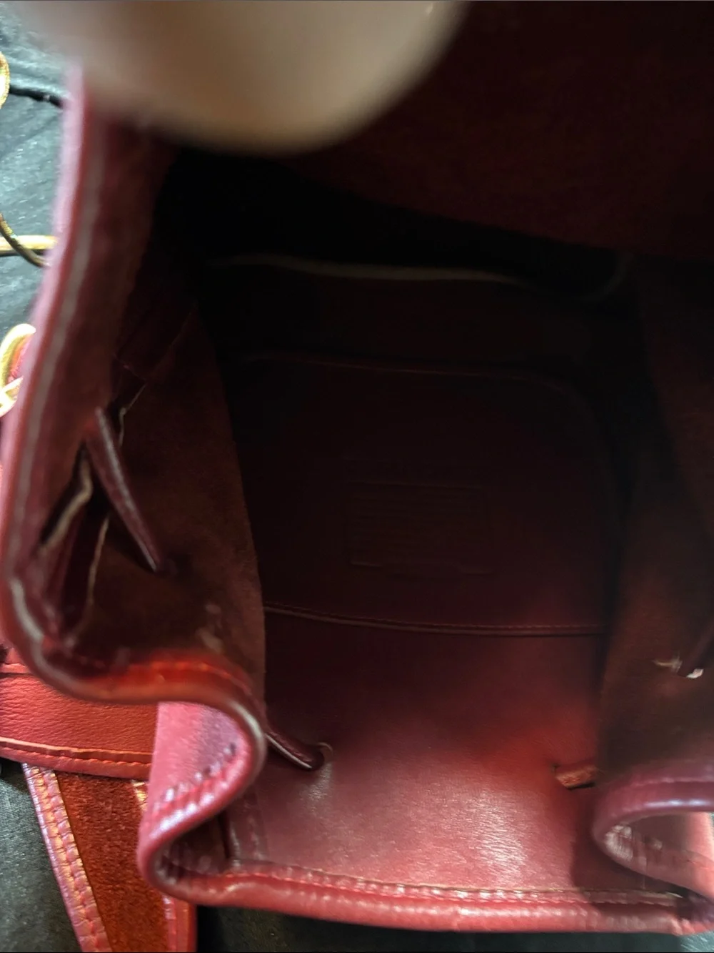 Classic Coach Burgundy Red Leather Drawstring Shoulder Bag